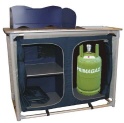 Mobile cucina Chef pieghevole 116x50 cm con paravento e vano bombola