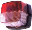 Luce ingombro bianco-rosso con base quadrata (foto 1)