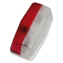 Luce ingombro bianco-rosso con base esagonale bianca
